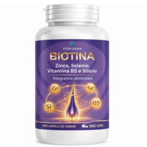 Integratori capelli donna e uomo vitamine capelli Biotina cheratina e zinco Capelli Integratori Pelle e Unghie 365 micro-compresse Supporto Crescita Capelli Zinco Selenio Vitamina B5