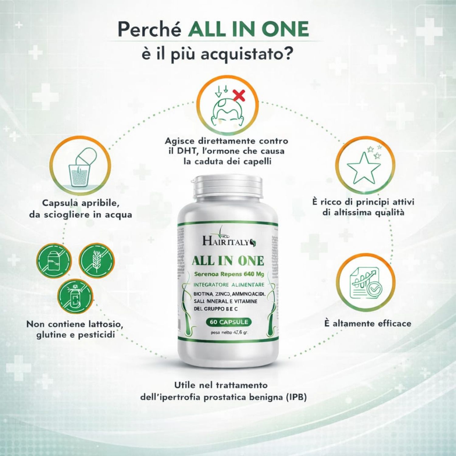 Integratore antiDHT + Multivitaminico 60 CPS - immagine 3