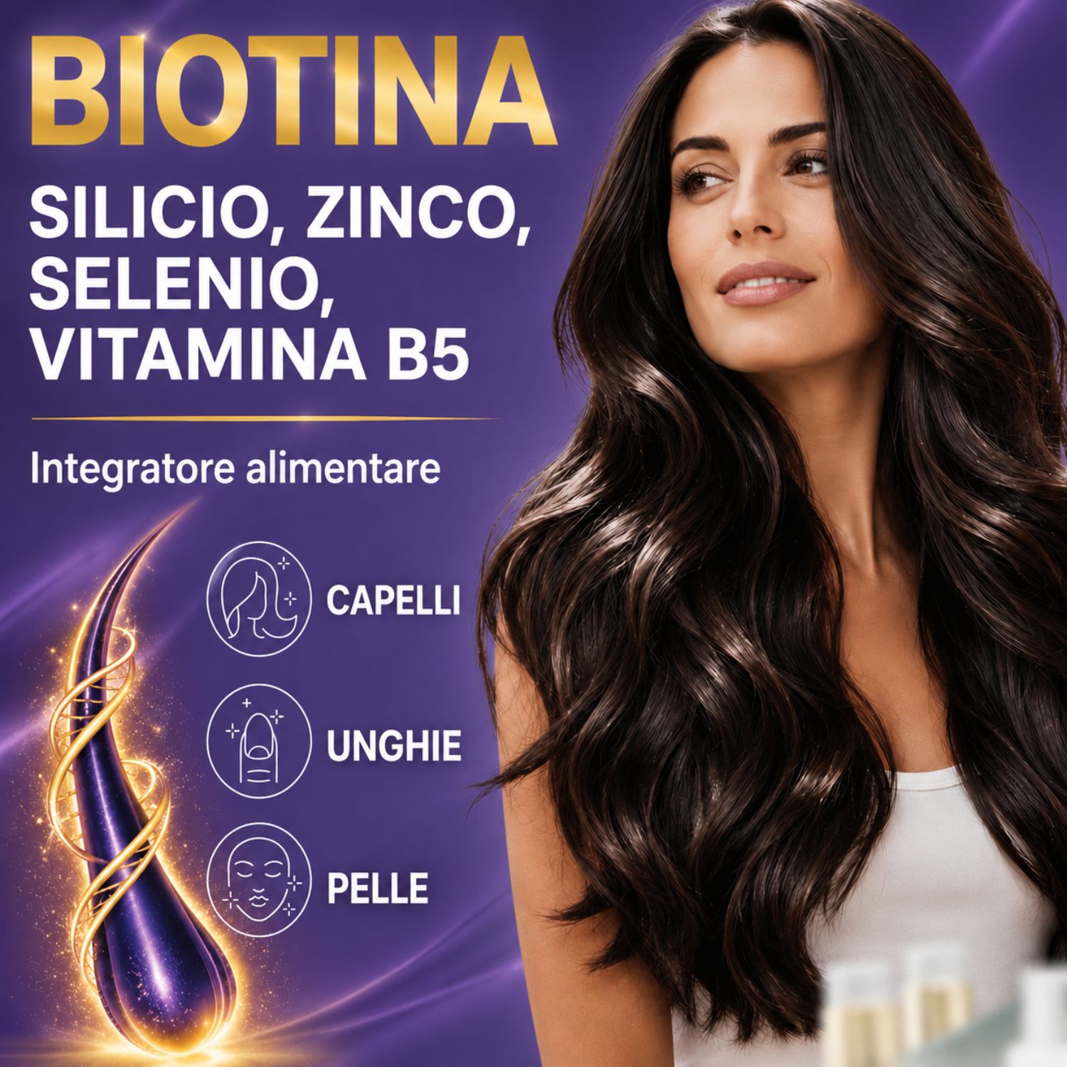 Integratori capelli donna e uomo vitamine capelli Biotina cheratina e zinco Capelli Integratori Pelle e Unghie 365 micro-compresse Supporto Crescita Capelli Zinco Selenio Vitamina B5 - immagine 8
