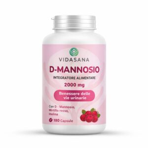 D-Mannosio Puro 2200 mg con Mirtillo Rosso – 180 Capsule | Integratore Donna e uomo per Vie Urinarie e Cistite | Supporto contro Candida e Infezioni Urinarie