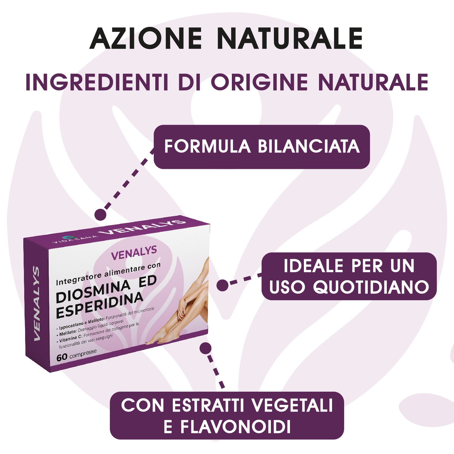 Venalys Diosmina ed Esperidina con Ippocastano, Meliloto e Vitamina C - immagine 9