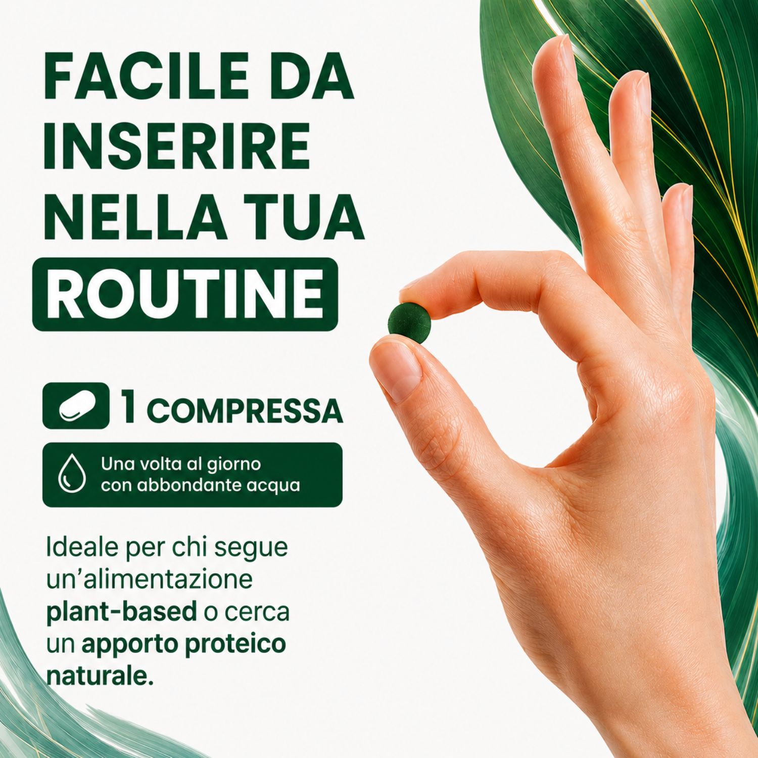 SPIRULINA ULTRA - Integratore Alimentare a base di Spirulina - 60 Compresse da 500 mg - Supporto per la routine quotidiana ed il benessere - immagine 3
